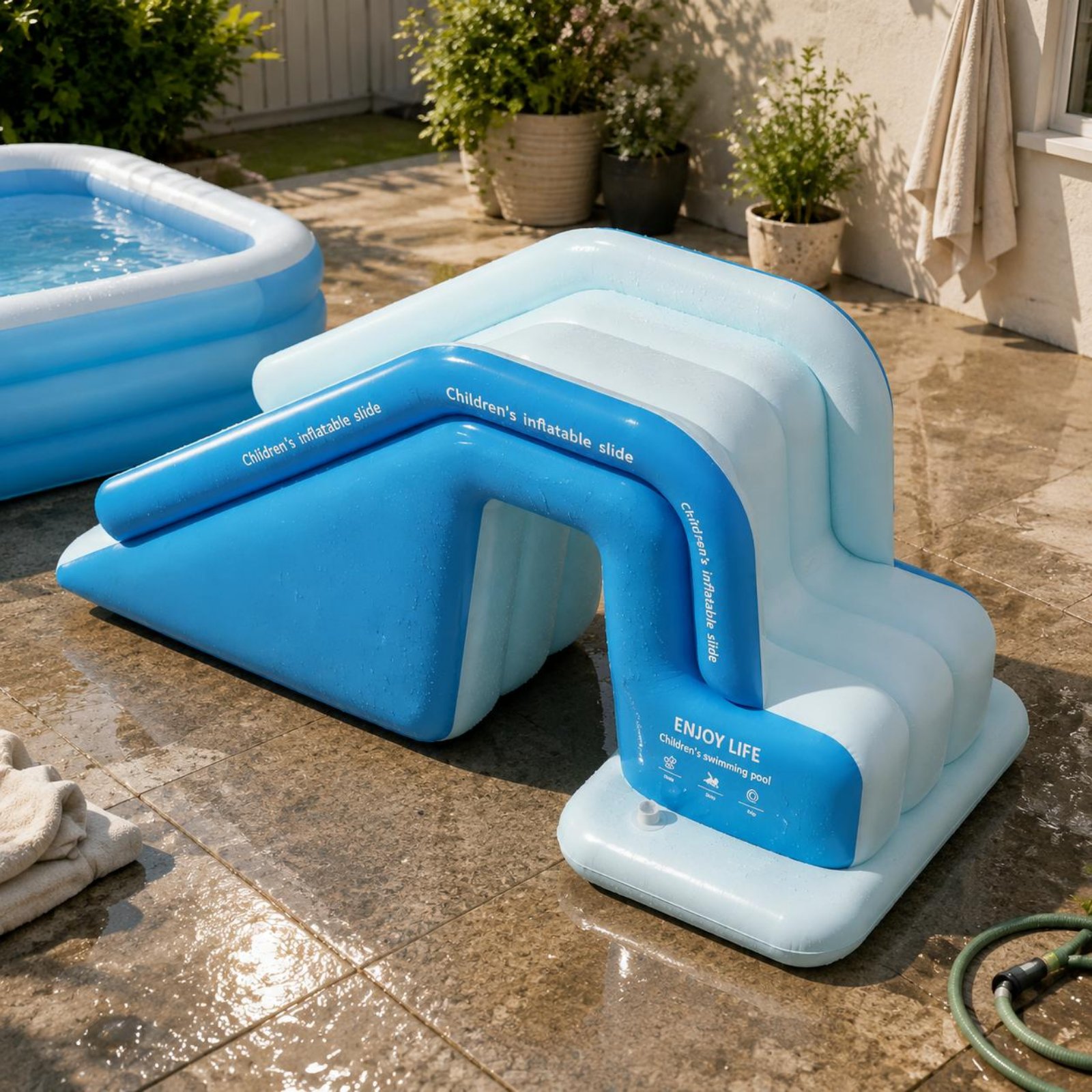 Kids Outdoor Water Toys - 접이식 풍선 워터파크 어린이용 슬라이드 풀