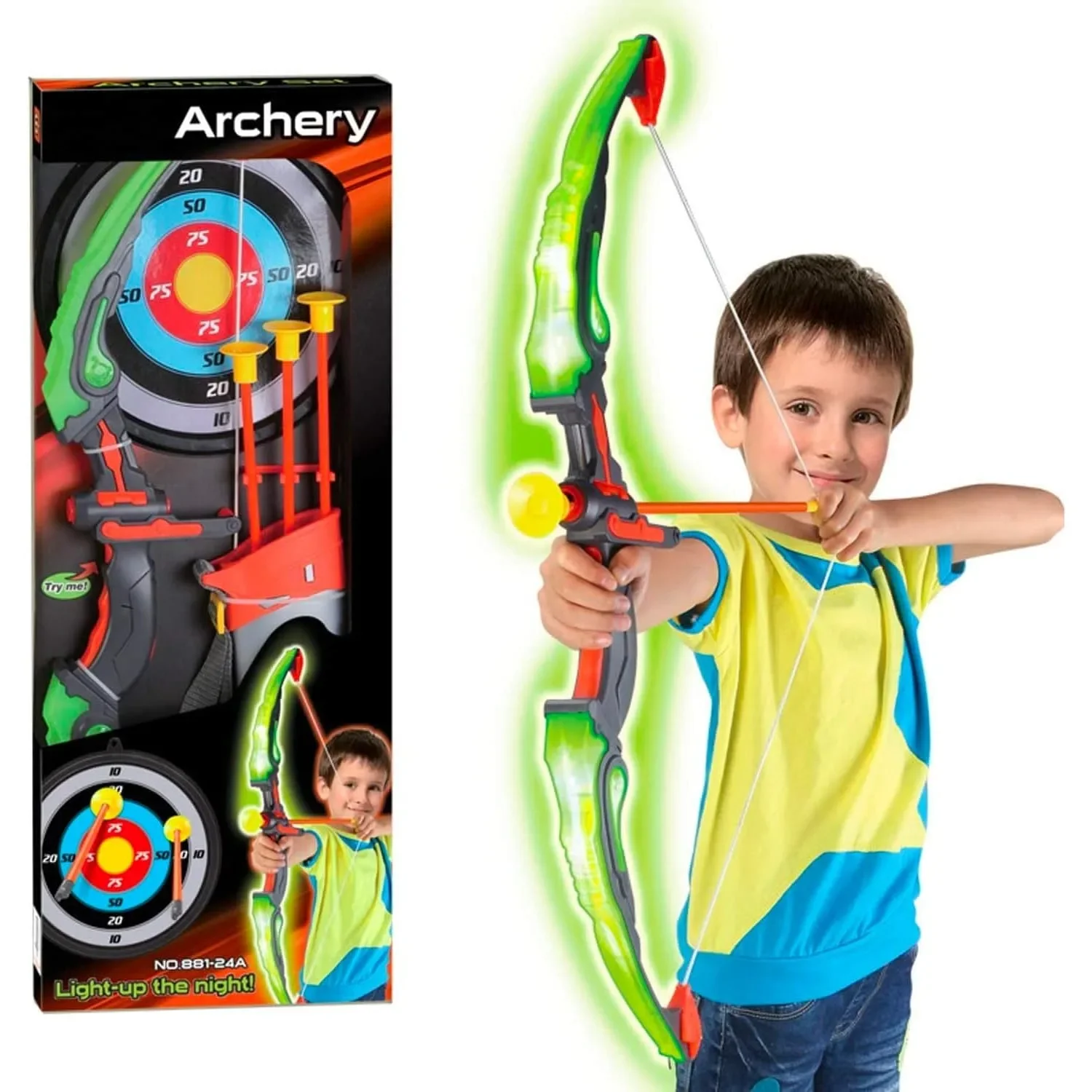 Kids Outdoor Archery Set - 어린이 활과 화살 세트 LED 라이트