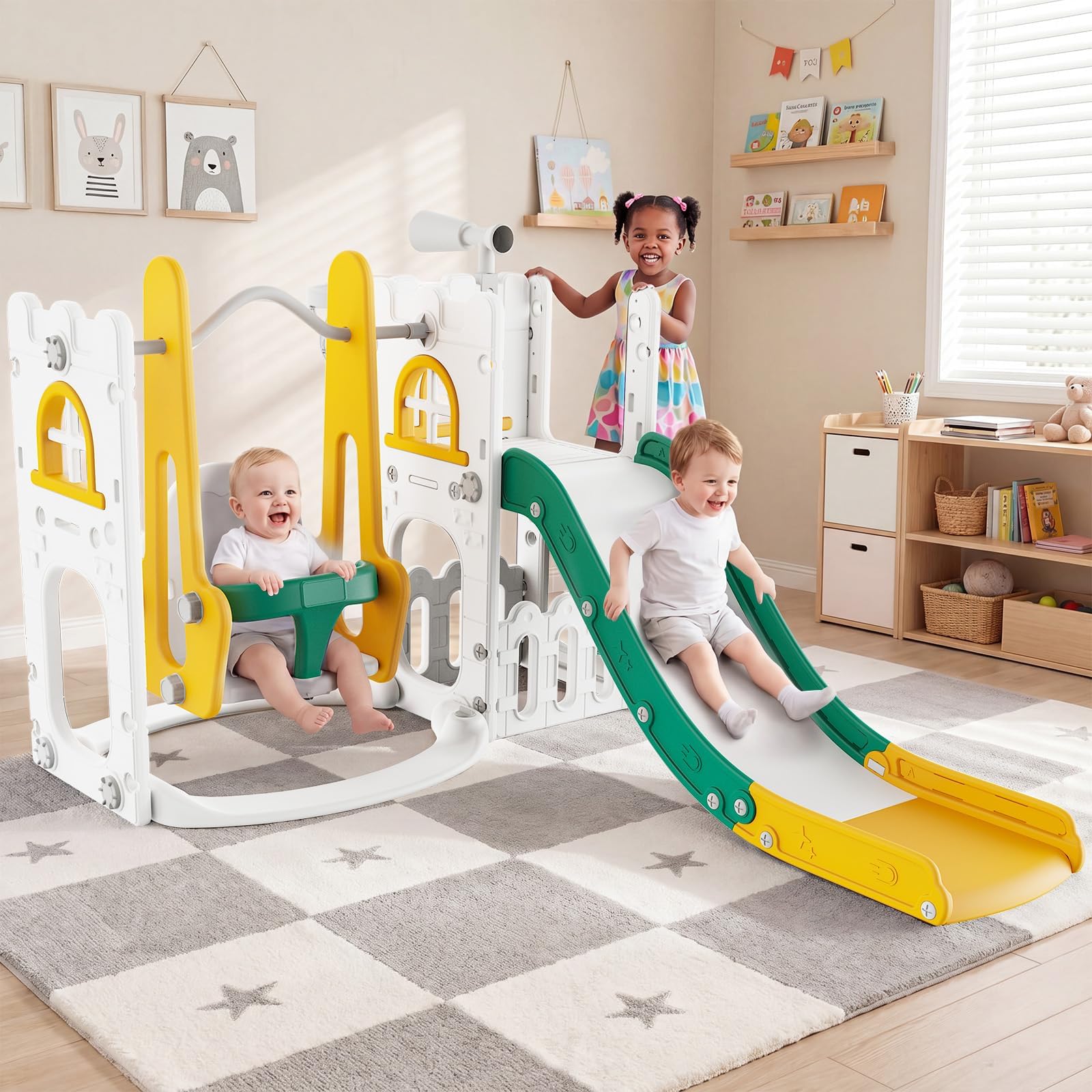 Kids Outdoor Playground - 7 in 1 유아용 슬라이드 및