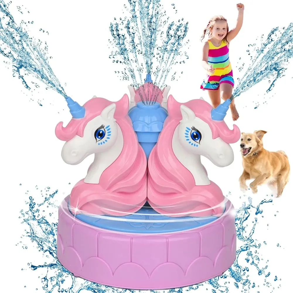 Kids Outdoor Garden Toys - 어린이용 뒷마당 물놀이 장난감, 회전하는 유니콘