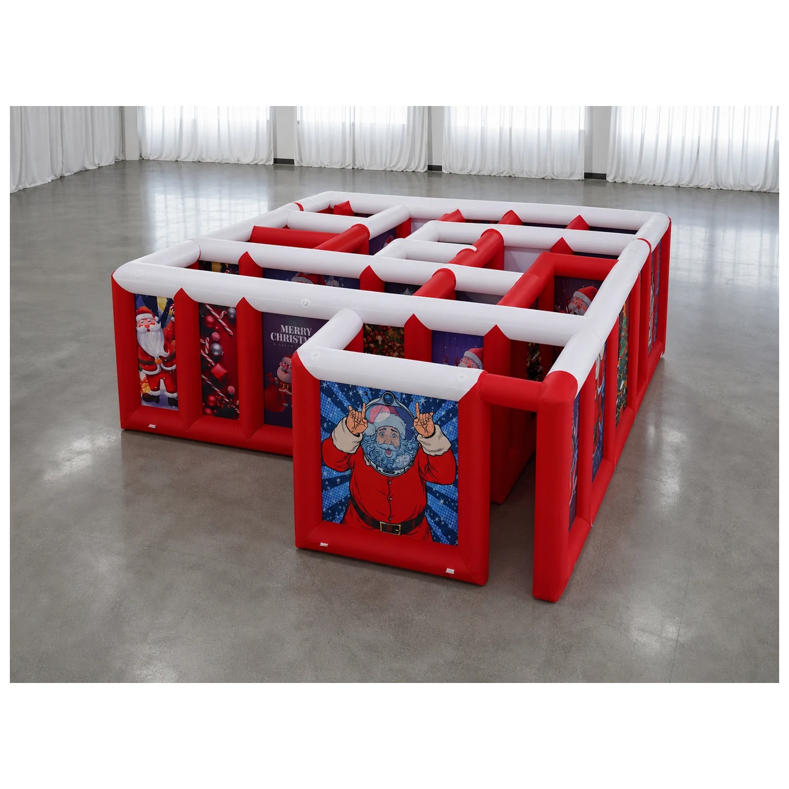 Kids Outdoor Games - 대형 빨간색과 흰색 평평한 지붕의 에어바운스