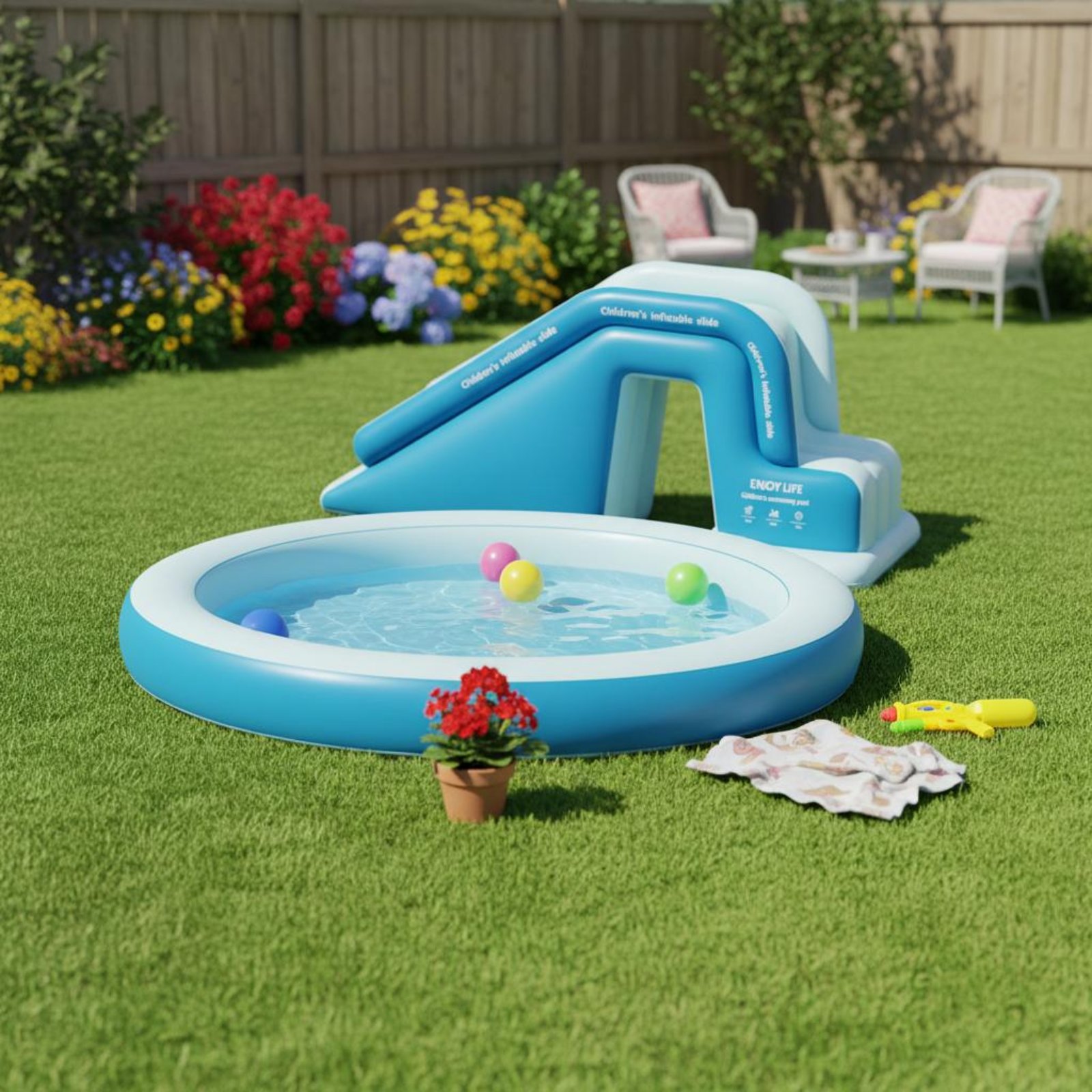 접이식 풍선 워터파크 어린이용 슬라이드 풀 대형 야외  - Kids Outdoor Water Toys 리뷰 및 가격