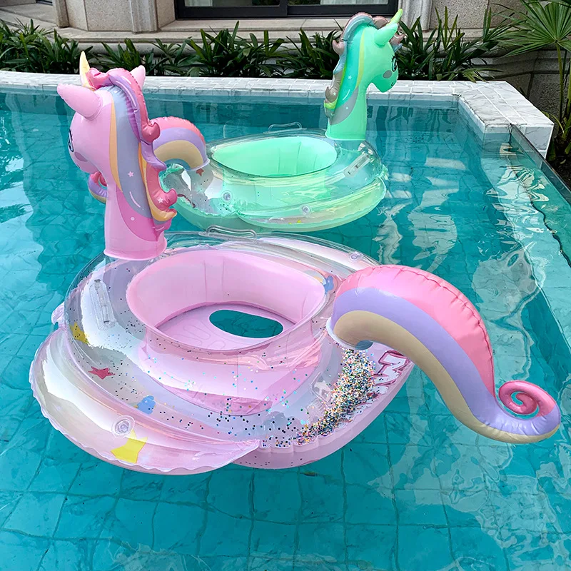 아기 레인보우 스팽글 유니콘 수영 링, 팽창식 수영장  - Kids Outdoor Water Toys 리뷰 및 가격