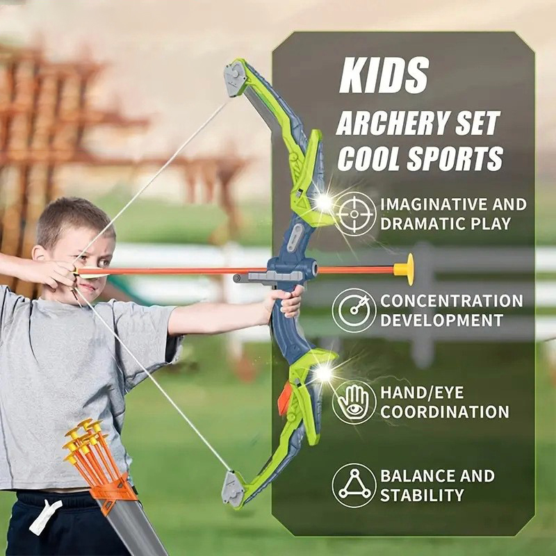 LED 조명이 있는 어린이용 양궁 활과 화살 세트, 흡 - Kids Outdoor Archery Set 리뷰 및 가격