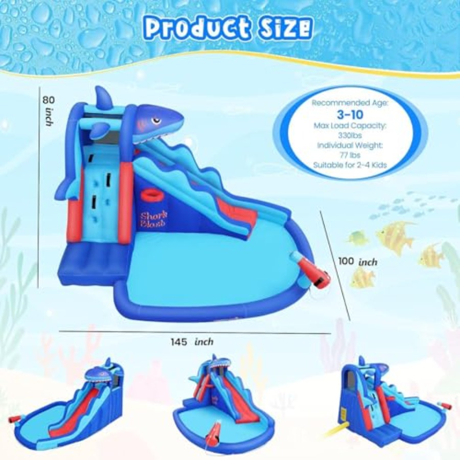 야외/실내용 어린이용(3~12세) 상어 테마 파란색과  - Kids Outdoor Climbing 리뷰 및 가격