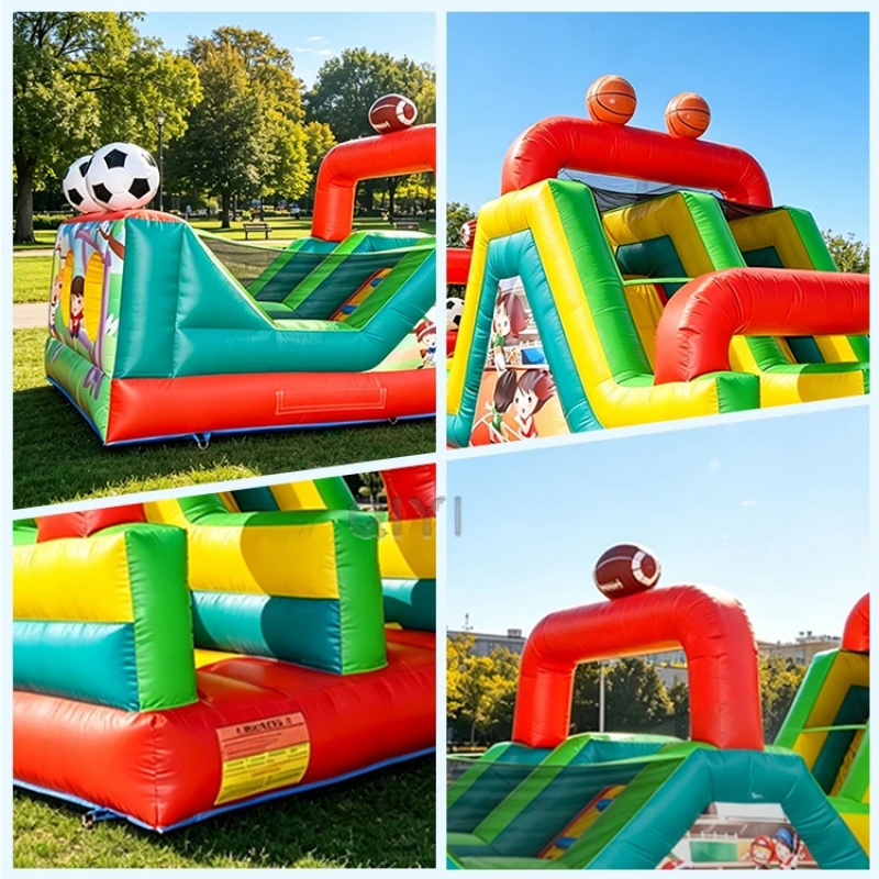대형 빨간색과 파란색 상업용 장애물 코스 풍선형 인터랙 - Kids Outdoor Games 리뷰 및 가격