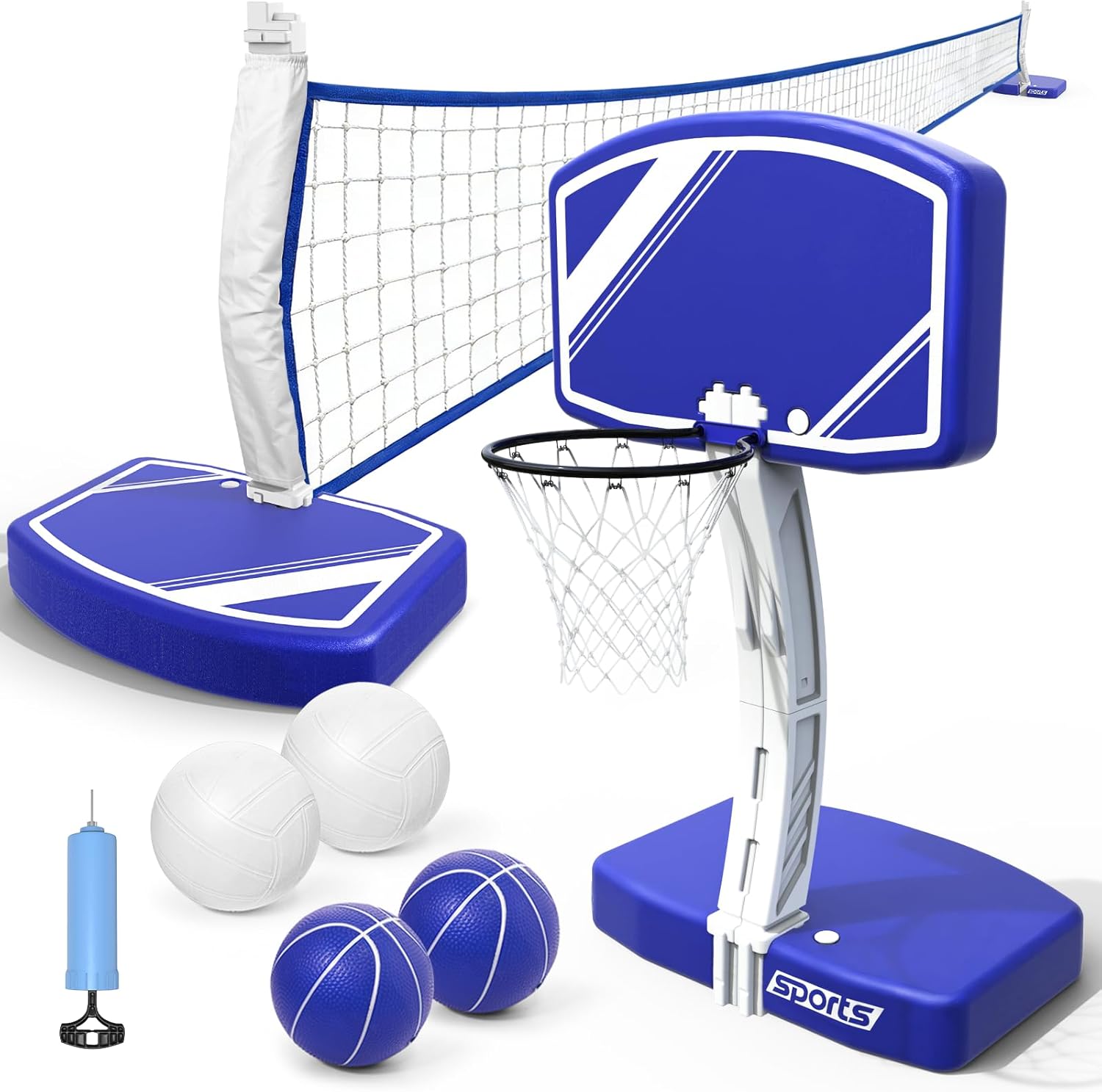 2-in-1 수영장 농구대 및 배구 네트 세트 - 무게 - Kids Outdoor Volleyball 리뷰 및 가격