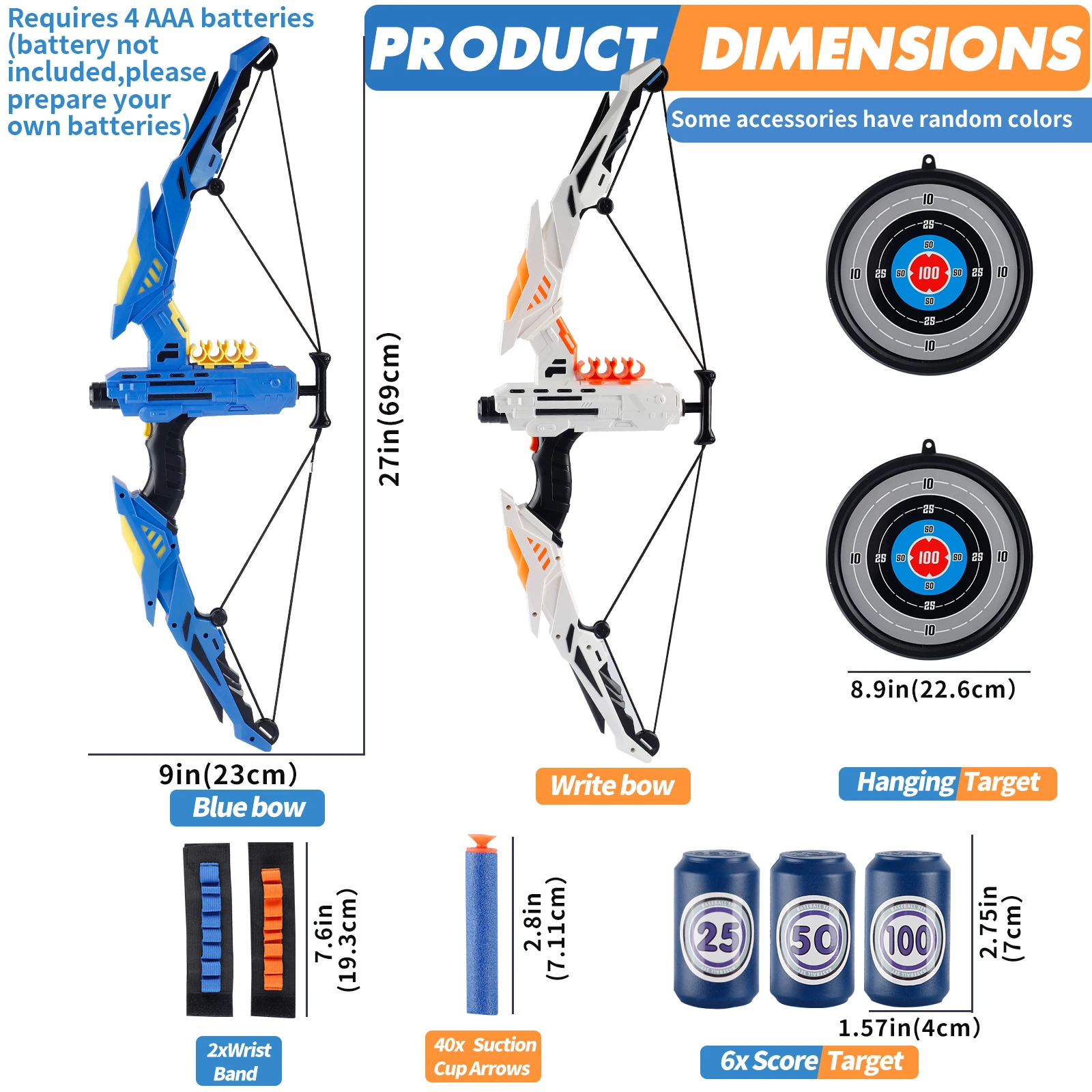 LED 조명이 장착된 어린이용 부드러운 다트 활 세트, - Kids Outdoor Archery Set 리뷰 및 가격