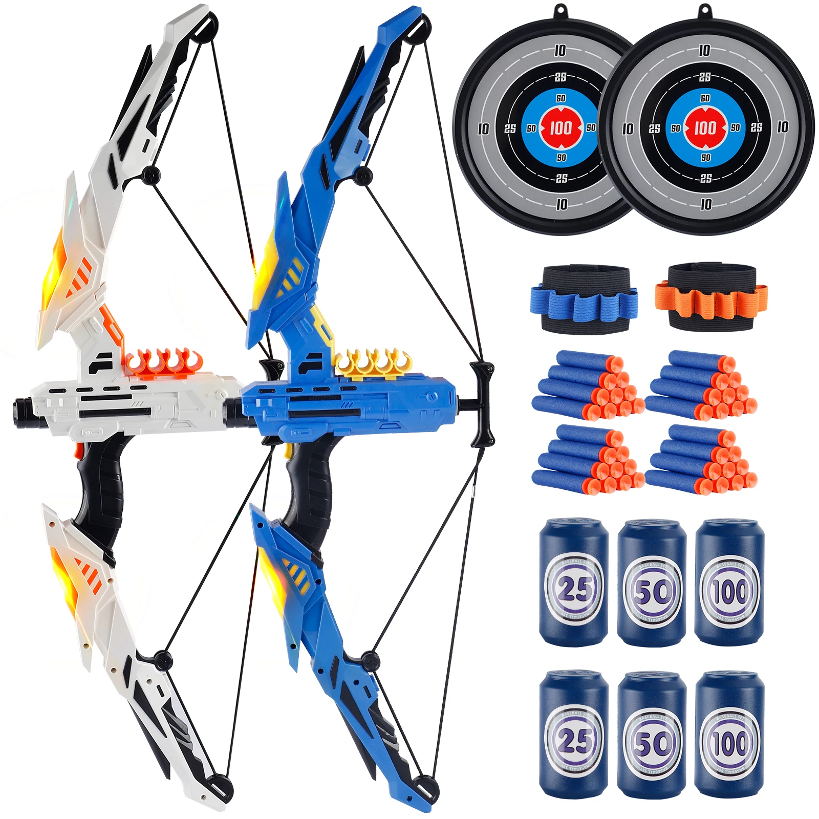 LED 조명이 장착된 어린이용 부드러운 다트 활 세트, - Kids Outdoor Archery Set 리뷰 및 가격