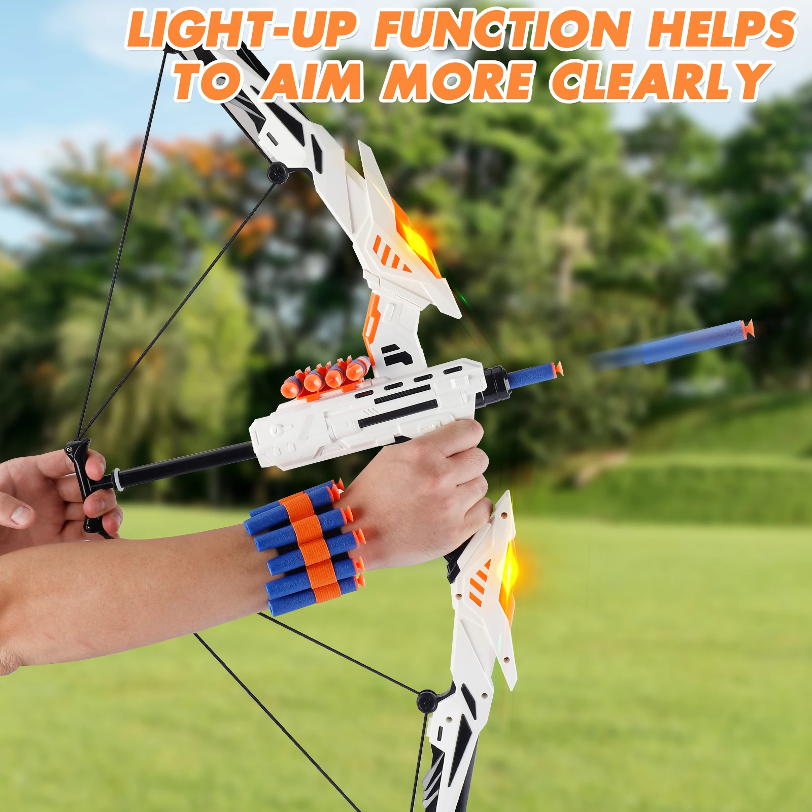 LED 조명이 장착된 어린이용 부드러운 다트 활 세트, - Kids Outdoor Archery Set 리뷰 및 가격