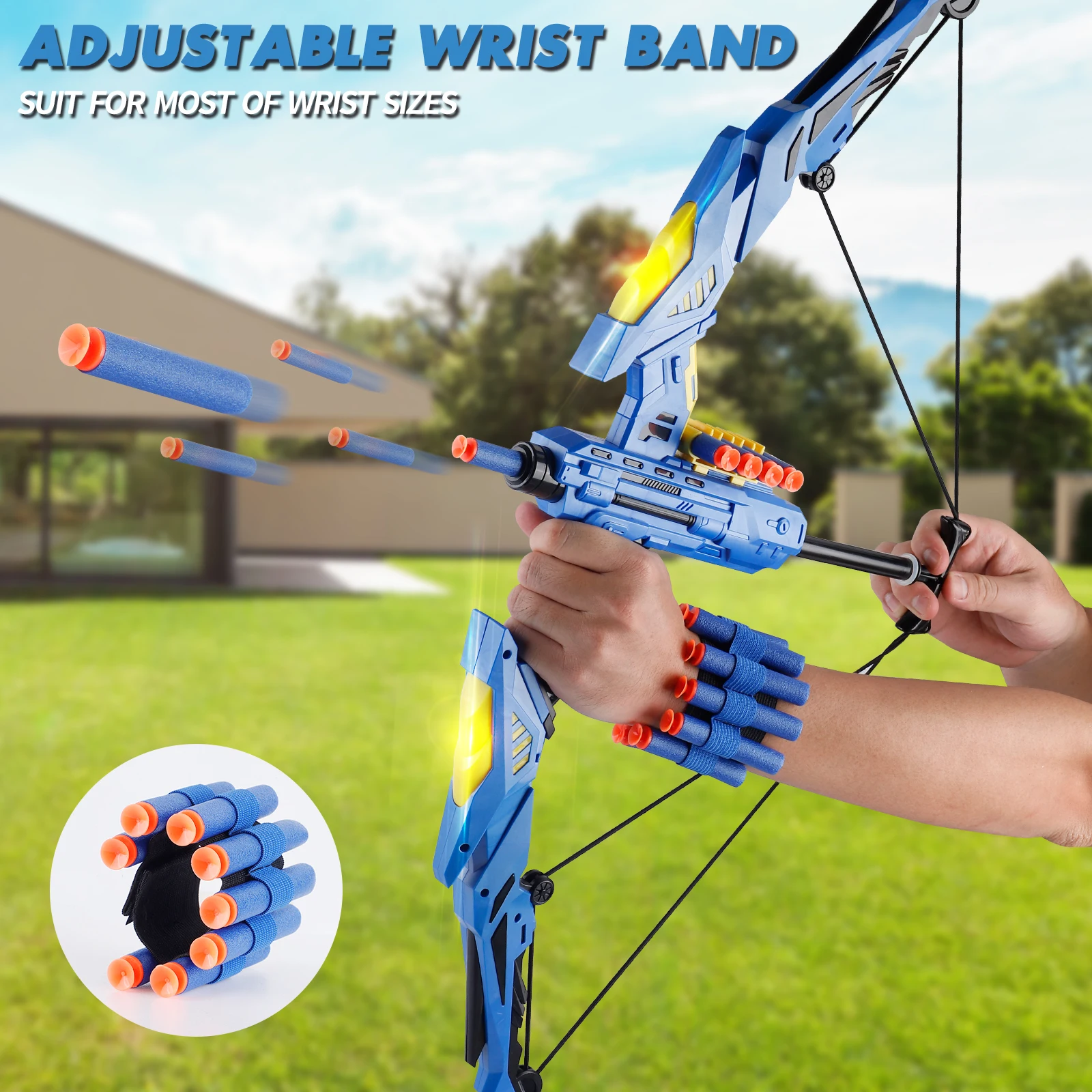 LED 조명이 장착된 어린이용 부드러운 다트 활 세트, - Kids Outdoor Archery Set 리뷰 및 가격