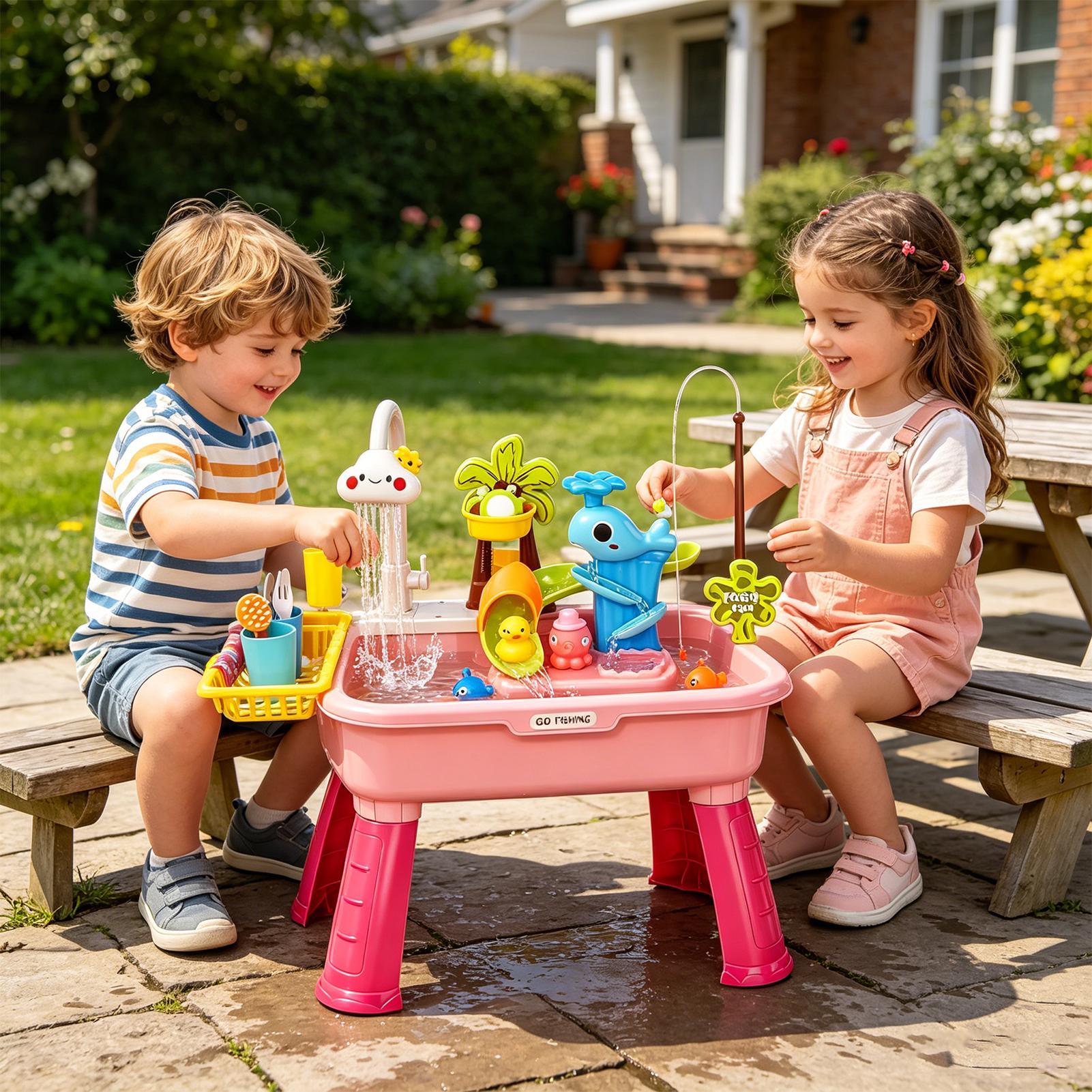 어린이용 전기 물놀이 싱크대(물이 흐르는 기능 포함), - Kids Outdoor Water Toys 리뷰 및 가격