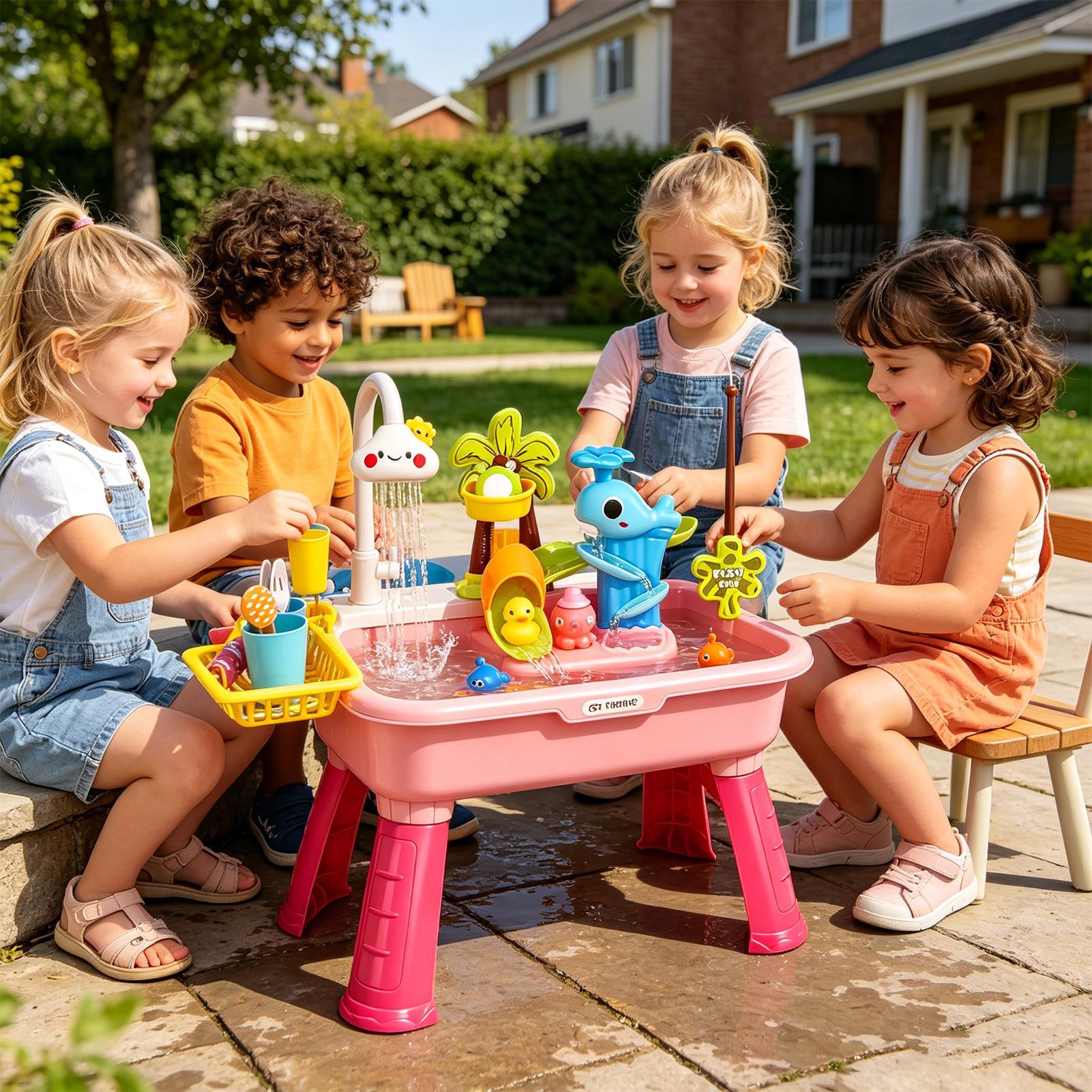 어린이용 전기 물놀이 싱크대(물이 흐르는 기능 포함), - Kids Outdoor Water Toys 리뷰 및 가격