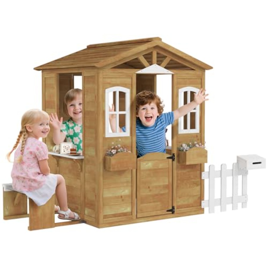3~6세 어린이를 위한 야외 놀이집, 작동하는 문과 창 - Kids Outdoor Nature Play 리뷰 및 가격